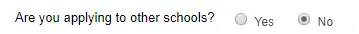 15) Have you applied to other institutions?